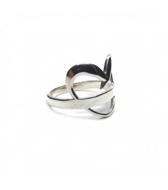R002246 Handmade Sterling Plain Simple Silver Ring Heart Genuine Solid Stamped 925